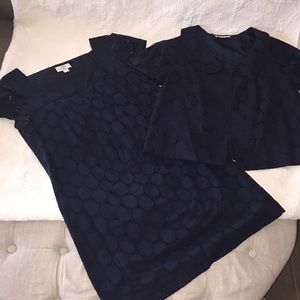 COPY - Ann Taylor Loft navy eyelet dress & shaw